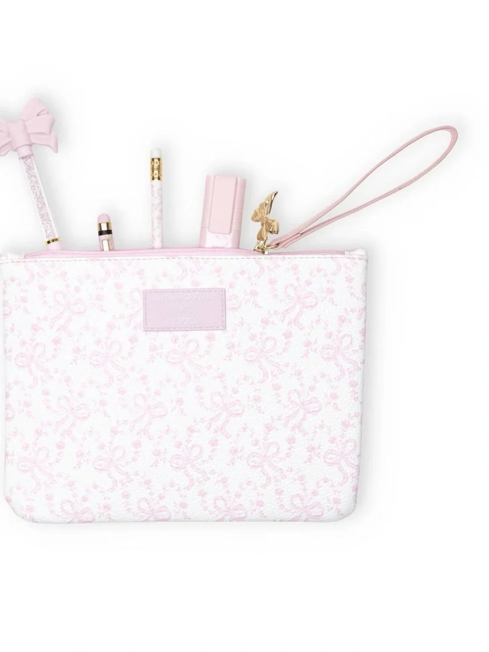 IN-HAND LoveShackFancy x Target - Yoobi Coquette Bow Flat Zip Pencil Case